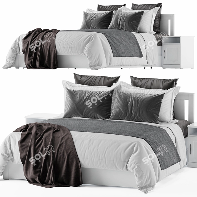Elegant Ikea Songesand Bed 3D model image 6