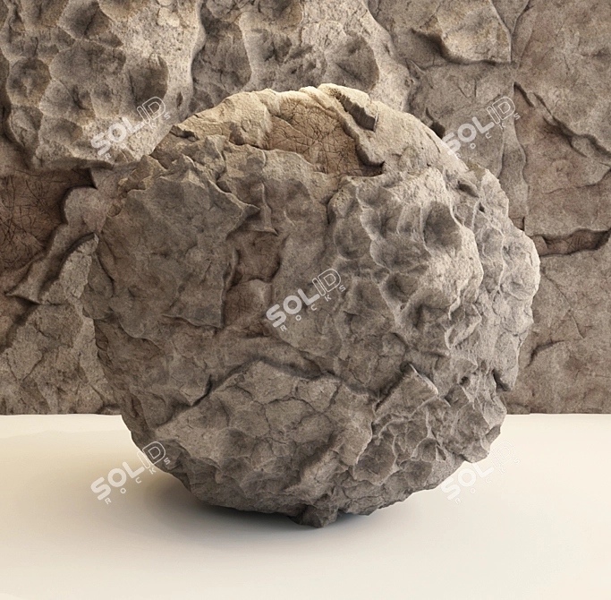 Rugged Brown Rock VRay Material 3D model image 4