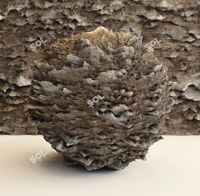 Brown Rock PBR VRAY Material 3D model image 4