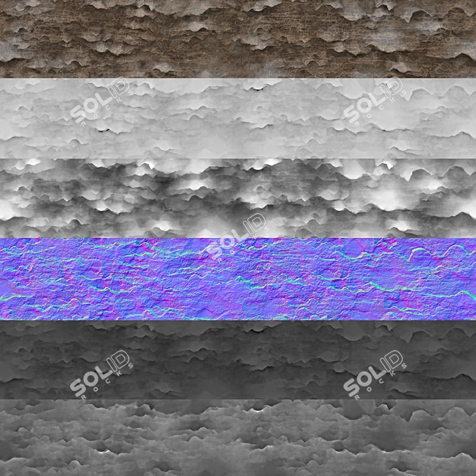 Brown Rock PBR VRAY Material 3D model image 5