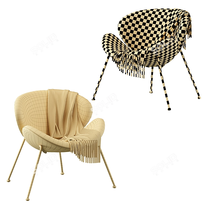 Signal Major Velvet Chair: Stylish, Comfortable, and Elegant 3D model image 4