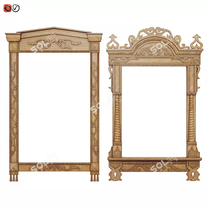 Elegant Window Platbands 3D model image 1