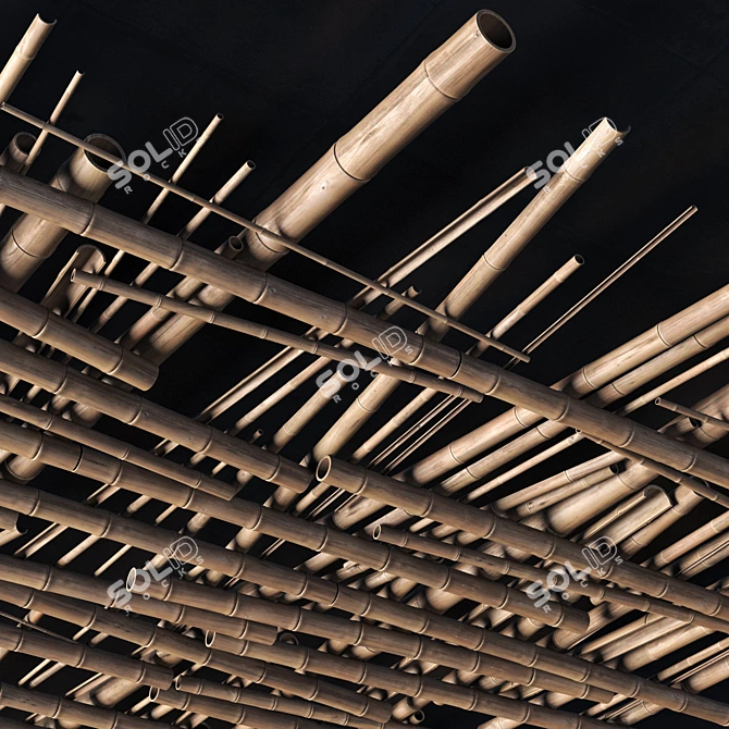 Bamboo Tiki Bar Ceiling Decor 3D model image 2