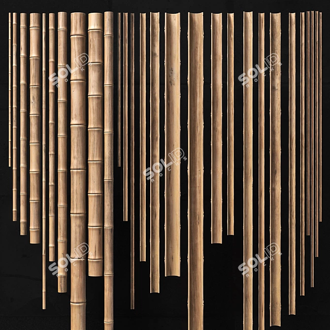 Bamboo Tiki Bar Ceiling Decor 3D model image 3