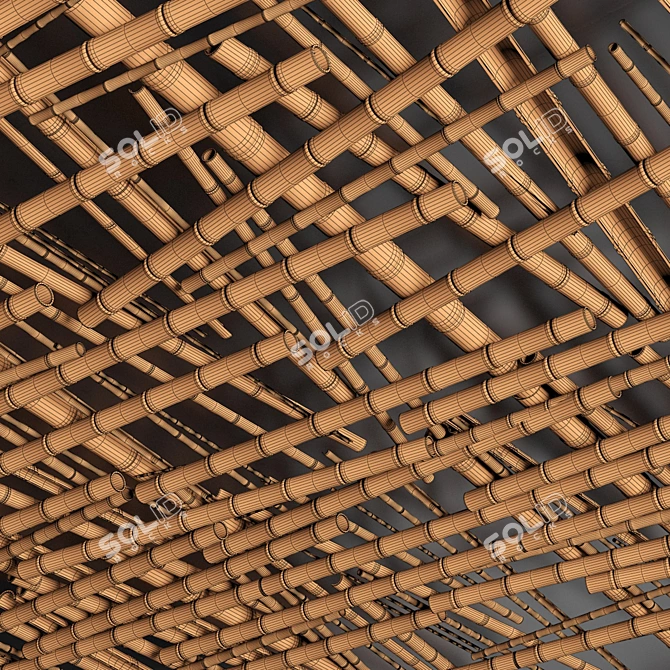Bamboo Tiki Bar Ceiling Decor 3D model image 5