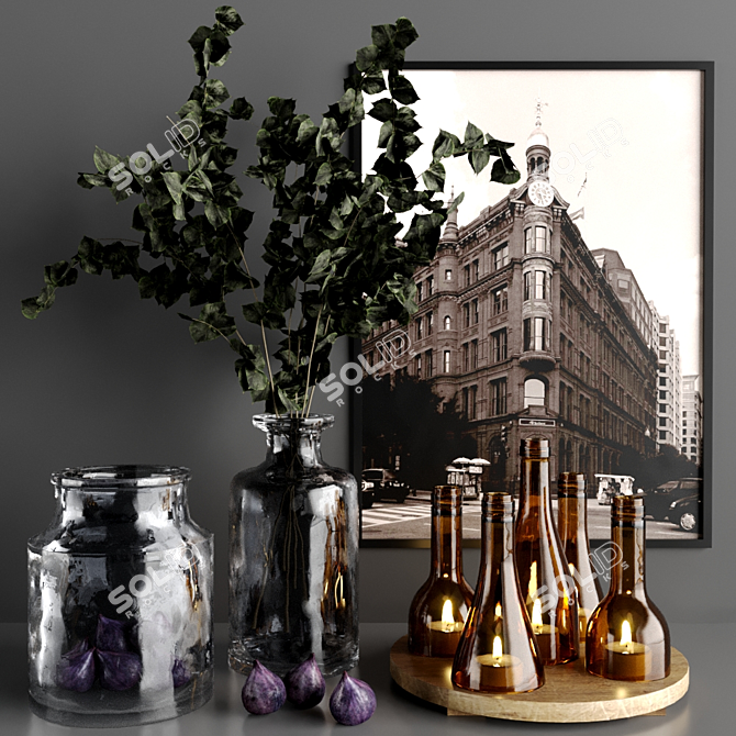 Modern Fig Decor Set 3D model image 1