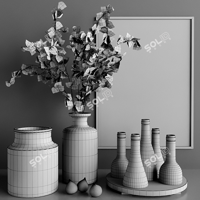 Modern Fig Decor Set 3D model image 2