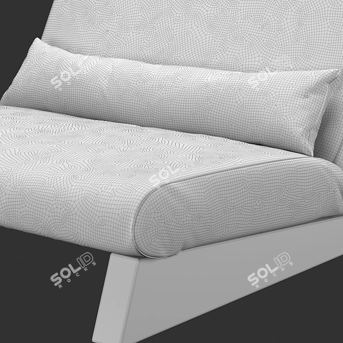 Japanese-Style Sofa Bed: Cozy & Versatile 3D model image 3