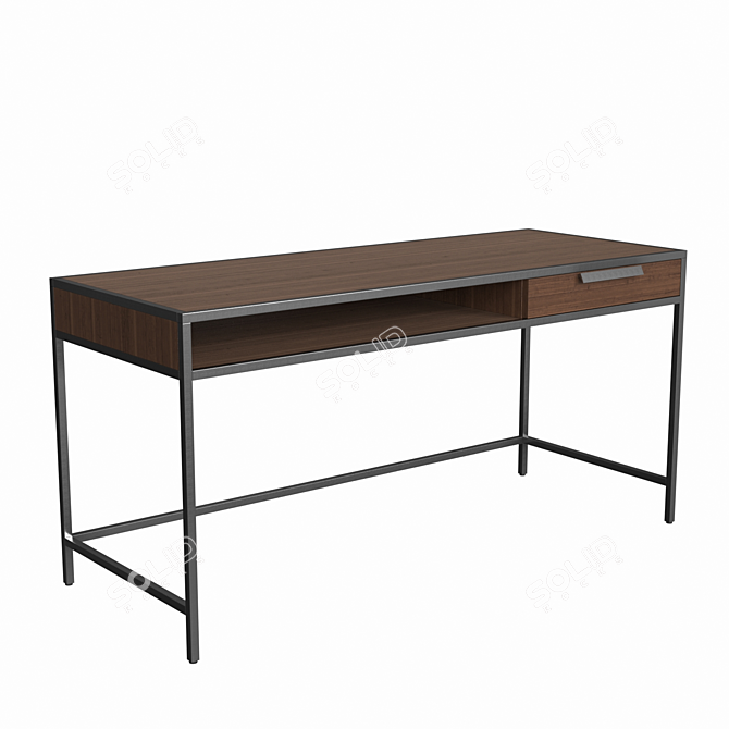 Greystone Writing Desk: Sleek and Spacious 3D model image 1