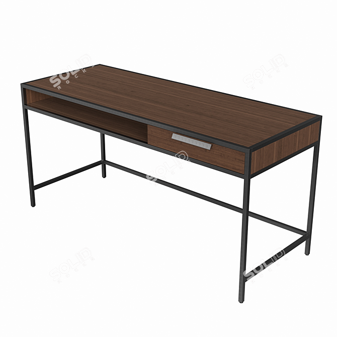 Greystone Writing Desk: Sleek and Spacious 3D model image 2