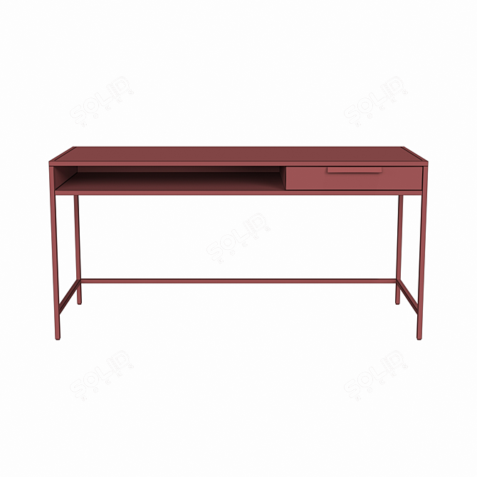 Greystone Writing Desk: Sleek and Spacious 3D model image 5