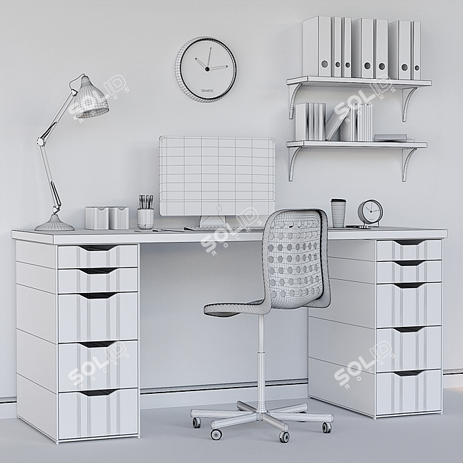 Ikea Office Haven: Stylish & Functional 3D model image 3