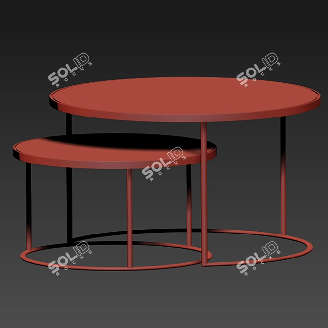 Sleek Nesting Coffee Table 3D model image 2