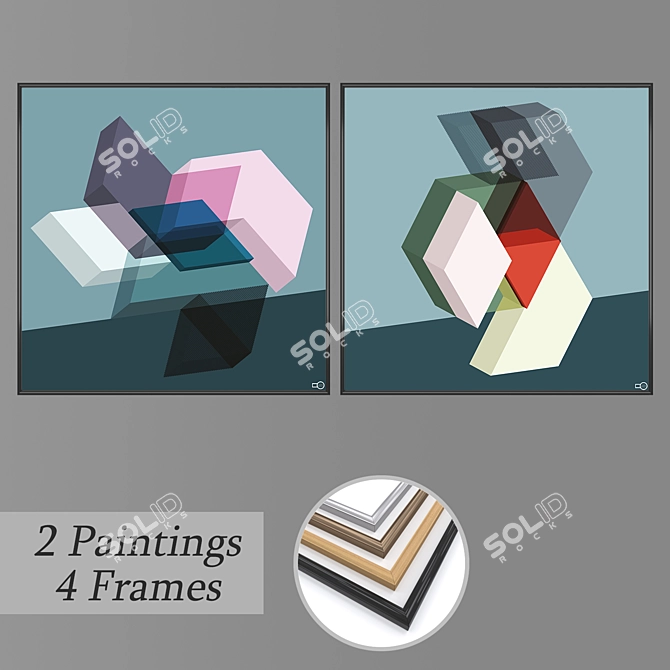 Elegant Wall Art Set 3D model image 1