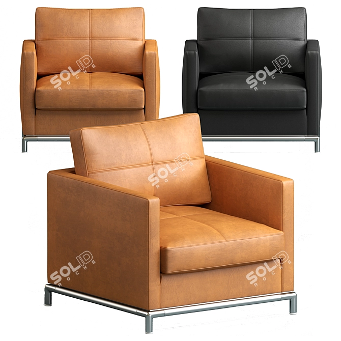 Modern and Luxurious George Armchair 3D model image 1