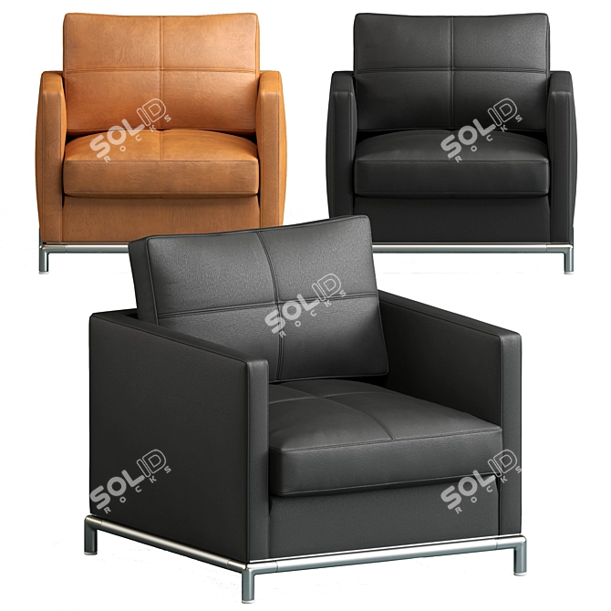 Modern and Luxurious George Armchair 3D model image 2