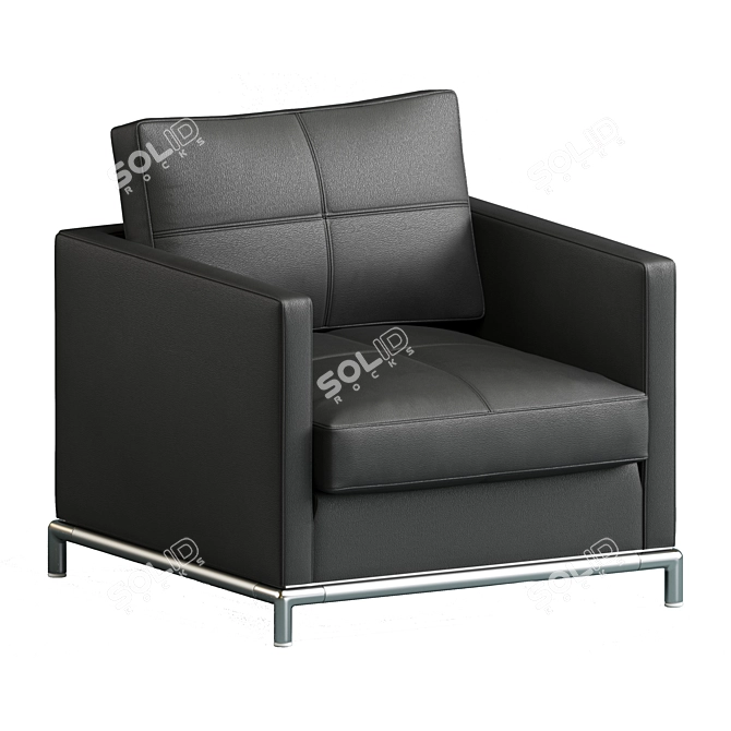 Modern and Luxurious George Armchair 3D model image 4