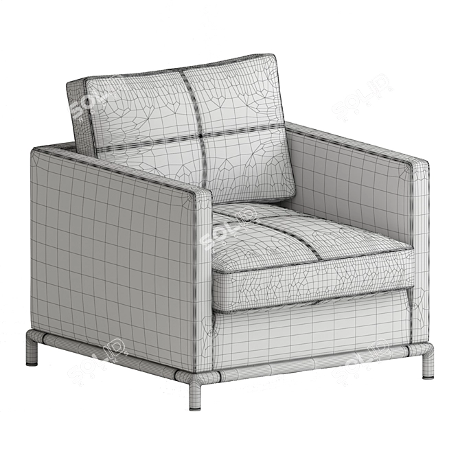 Modern and Luxurious George Armchair 3D model image 5