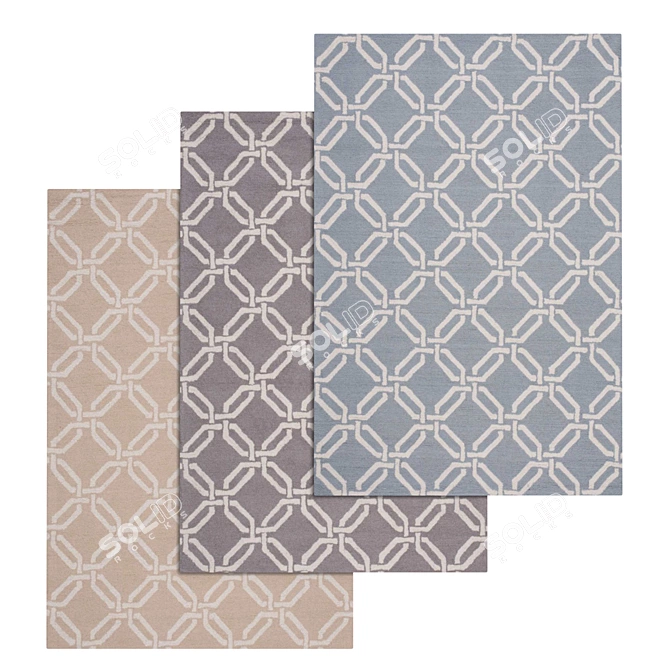Luxury Carpets Set 1107 - High-Quality Textures 3D model image 1