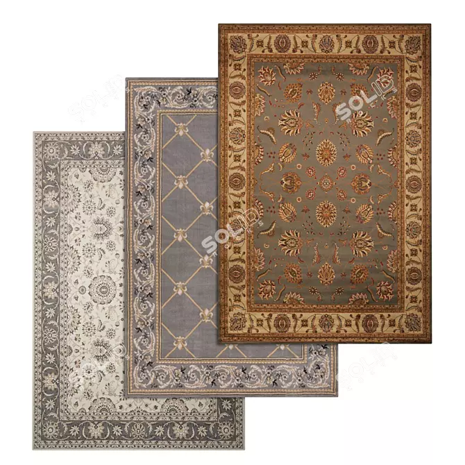 Title: High-Quality Carpets Set 3D model image 1