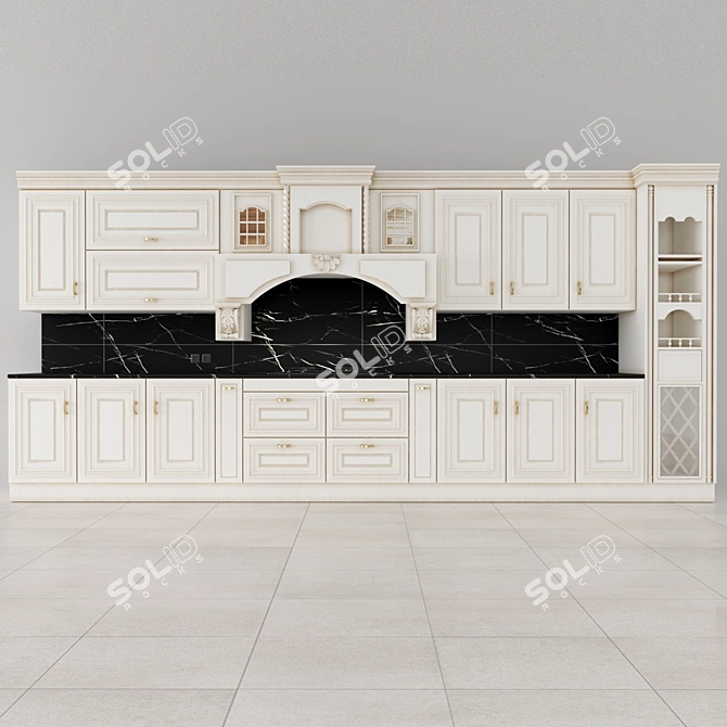 Modern Kitchen Room Design 3D model image 2