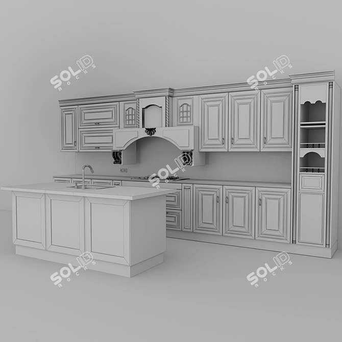 Modern Kitchen Room Design 3D model image 5