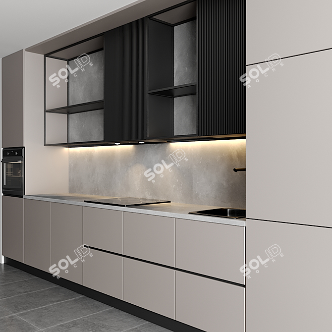 Modern Kitchen Design with Easy Editing - 3ds Max & Corona/Vray 3D model image 2