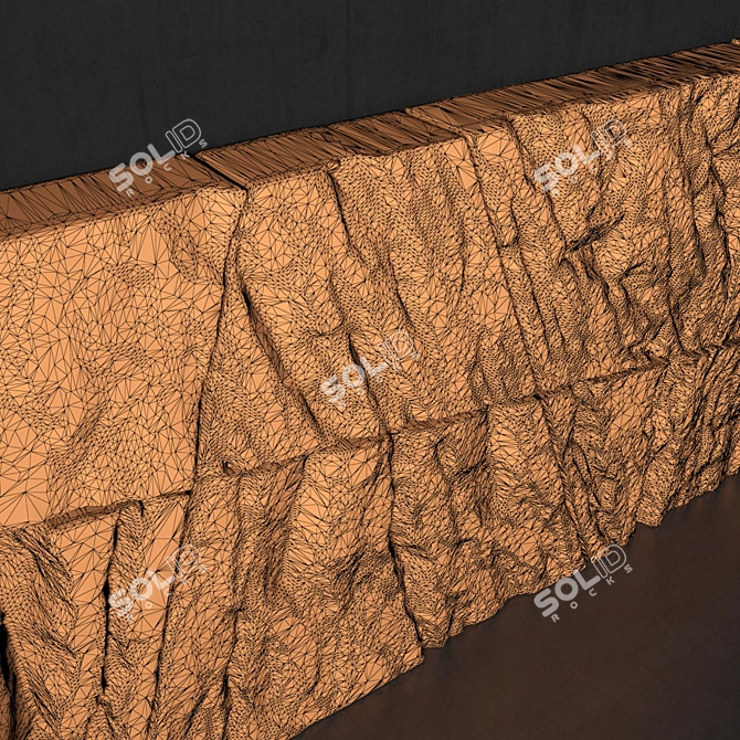 Rock Splinter Slab: Textured, Smoothing Geometry 3D model image 1