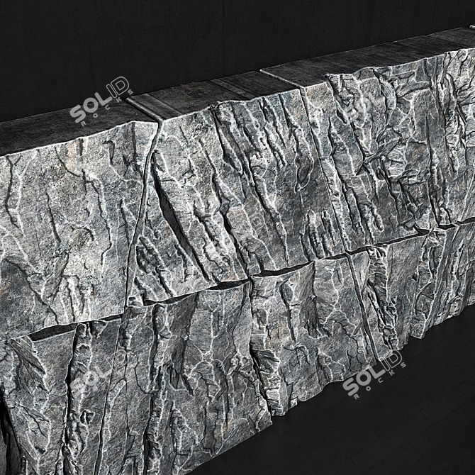 Rock Splinter Slab: Textured, Smoothing Geometry 3D model image 4