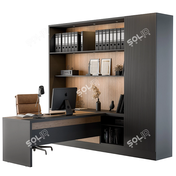 Elegant Manager's Office Furniture 3D model image 2