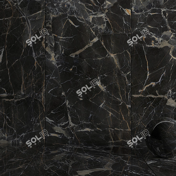 MUSEUM Laurent Black Ceramic Wall Tiles 3D model image 3