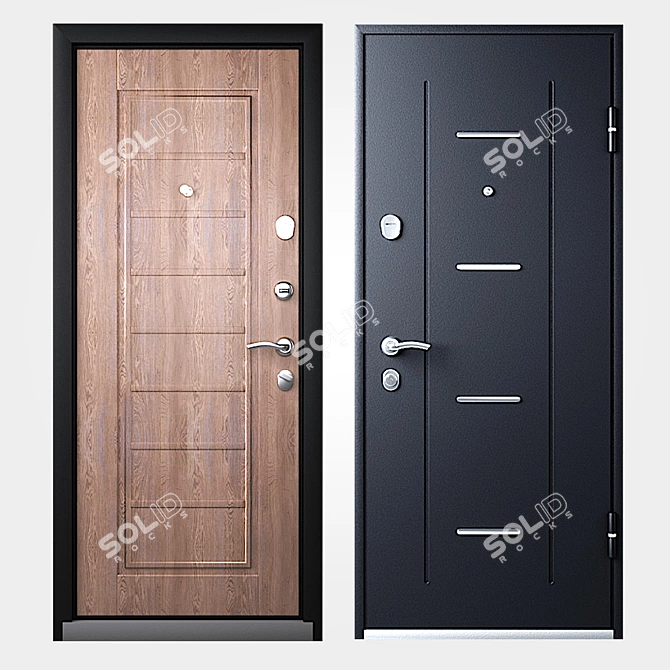 Title: TOREX X3 Entrance Door - 860x2050 3D model image 2
