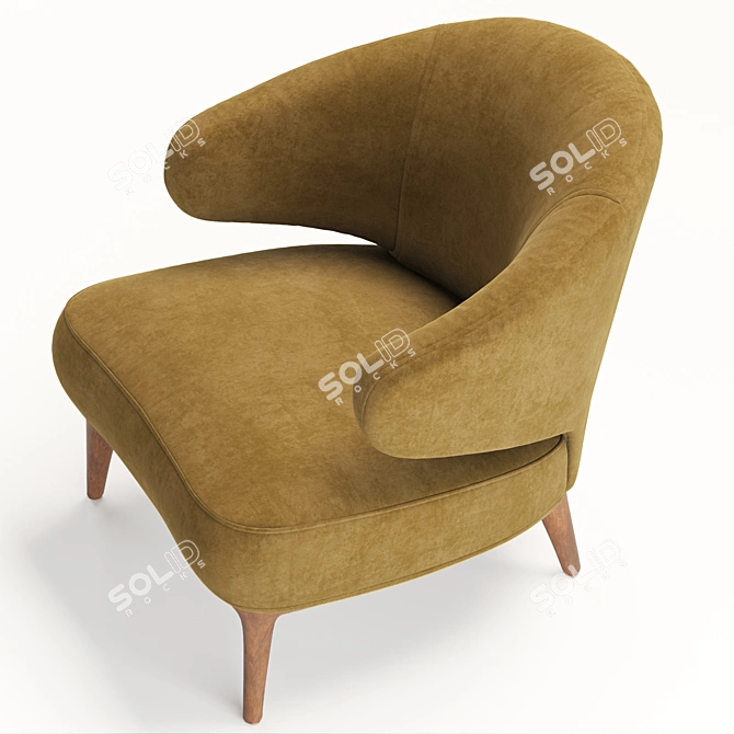 Minotti Aston Armchair: 3ds Max Marvelous Software, Blue and Orange Color Options 3D model image 2