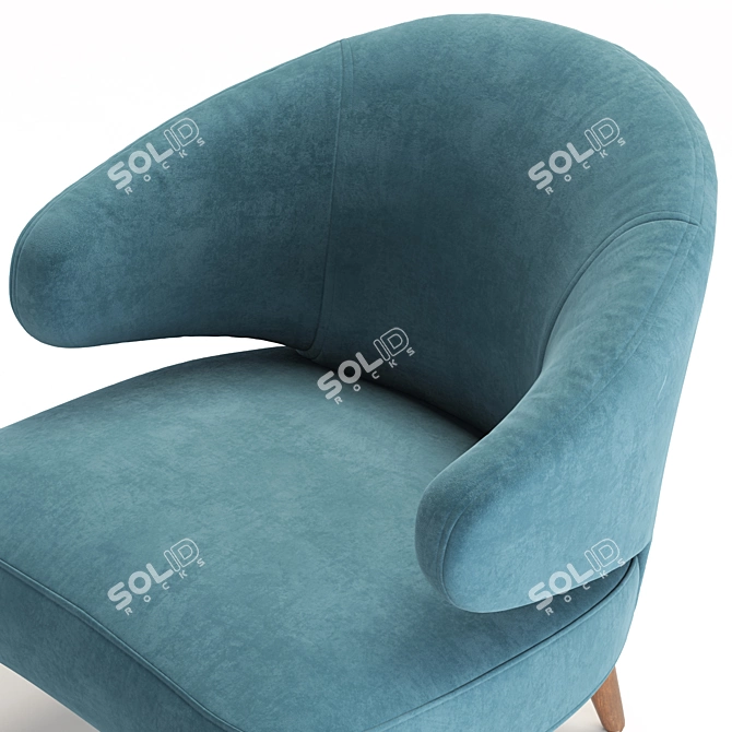 Minotti Aston Armchair: 3ds Max Marvelous Software, Blue and Orange Color Options 3D model image 4