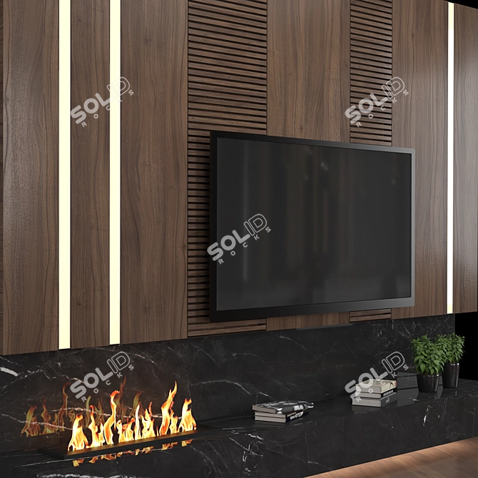 Modular TV Wall Unit: High-quality Design & Easy Customization 3D model image 4