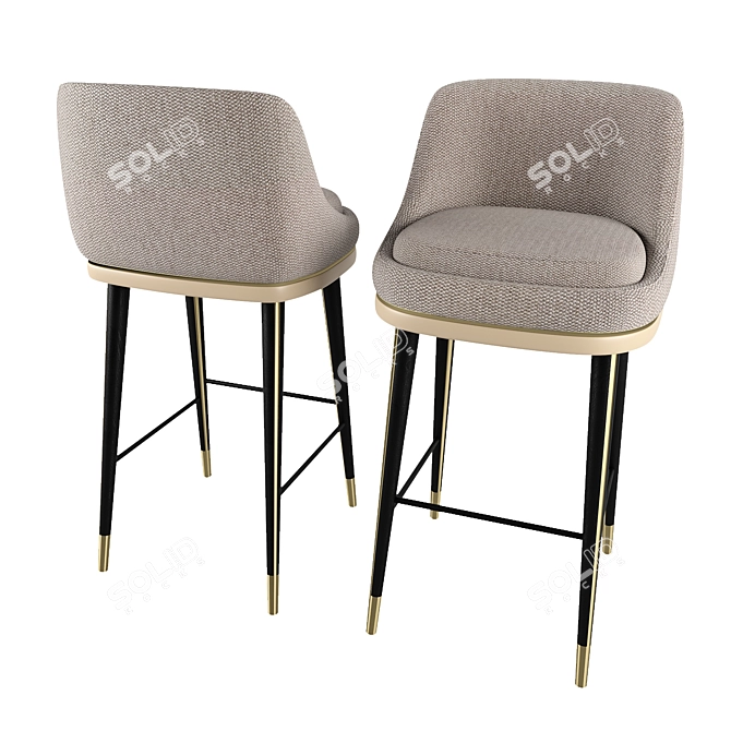 Elegant Frato Misool Bar Chair 3D model image 1