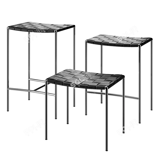 Modern Design Stool with 3D Model 3D model image 1