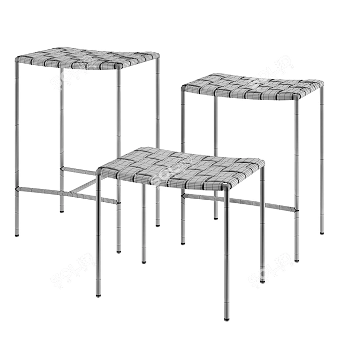 Modern Design Stool with 3D Model 3D model image 2