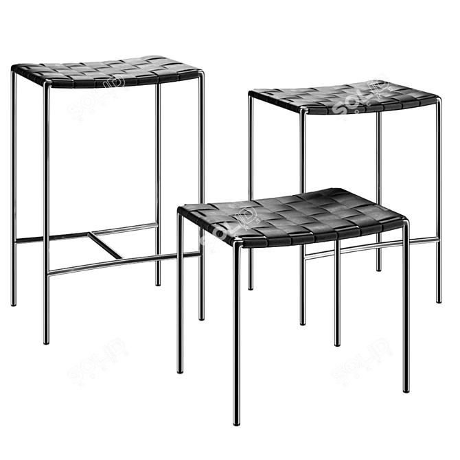 Modern Design Stool with 3D Model 3D model image 3