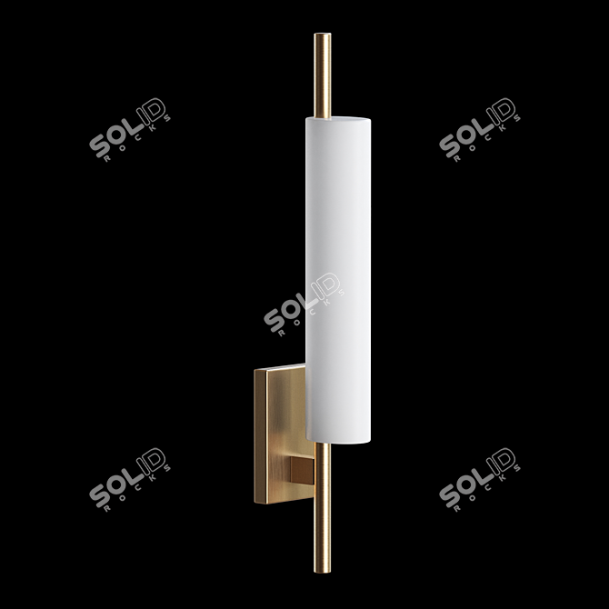 Milky Glass Cylinder Wall Lamp 3D model image 2