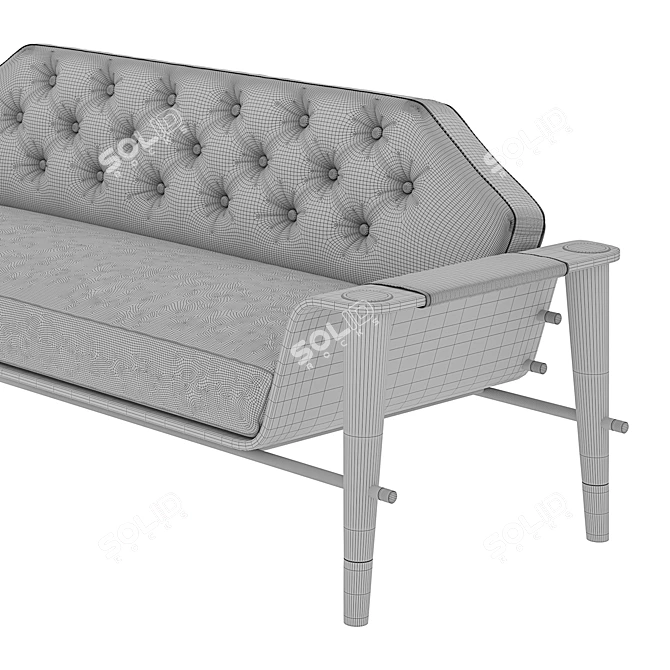 Modern Dark Walnut Sofa: Curtis 3D model image 3