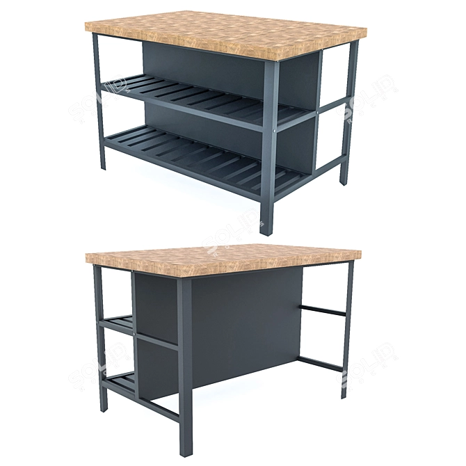 Wadholm IKEA Kitchen Island: Stylish & Functional 3D model image 1