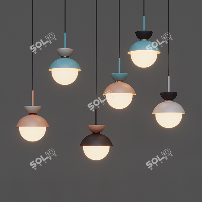 Scandinavian Pendant Lamp by Lampatron: Pompon Style 3D model image 1