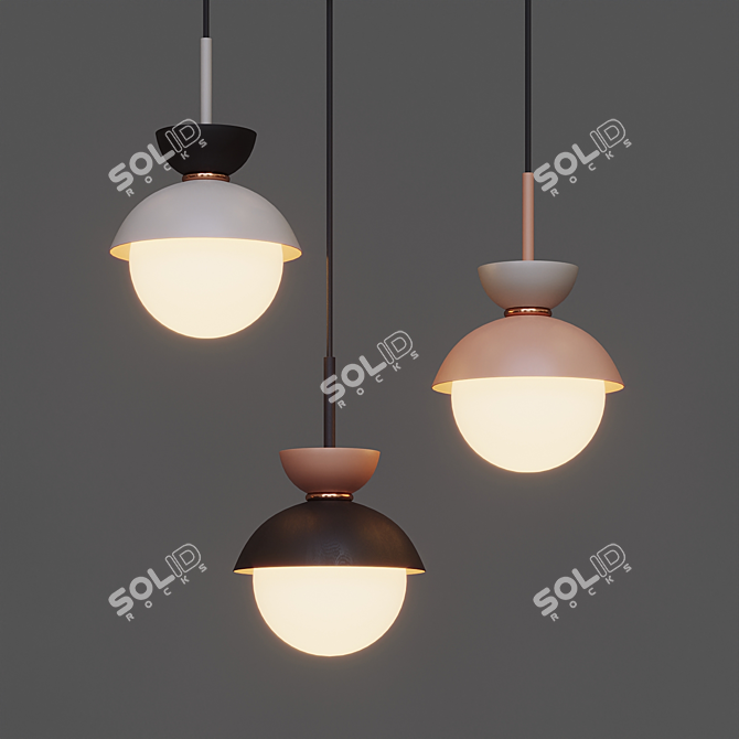 Scandinavian Pendant Lamp by Lampatron: Pompon Style 3D model image 2