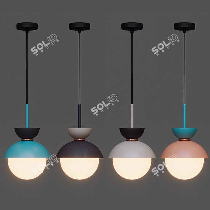 Scandinavian Pendant Lamp by Lampatron: Pompon Style 3D model image 3