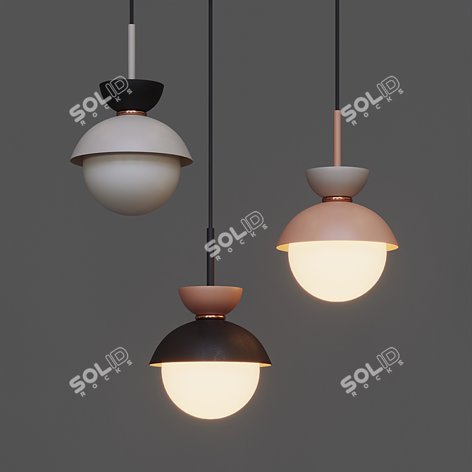 Scandinavian Pendant Lamp by Lampatron: Pompon Style 3D model image 4