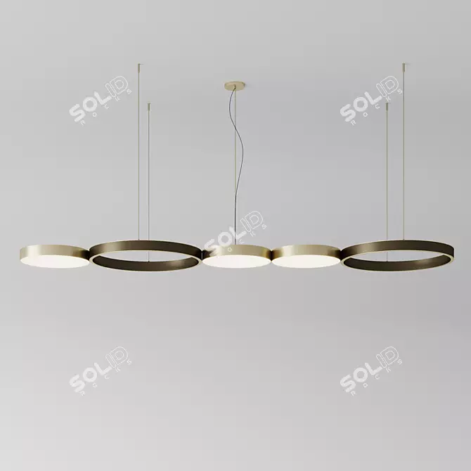 LED Ring Pendant Chandelier 3D model image 1