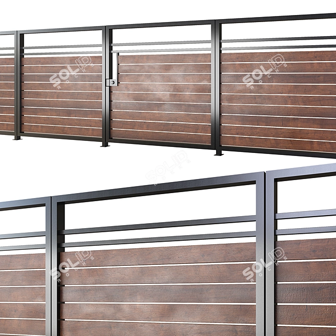 Contemporary Fence Design 3D model image 1