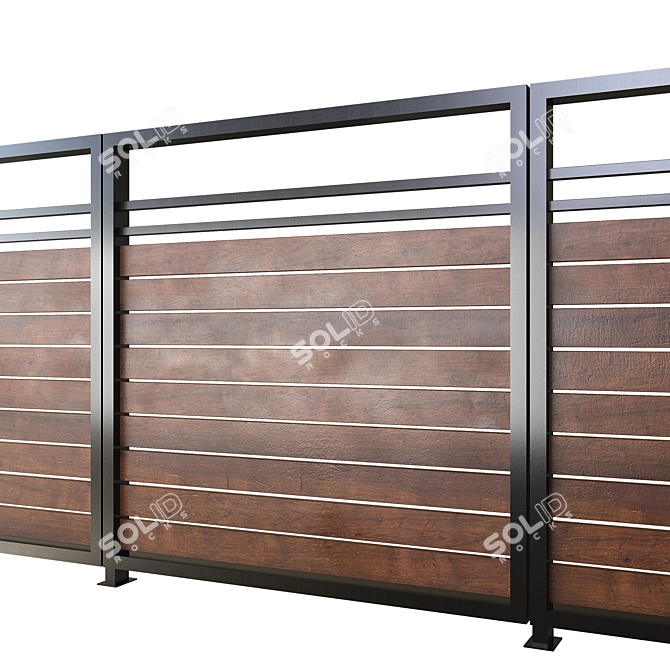 Contemporary Fence Design 3D model image 2