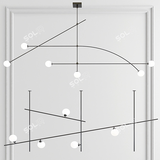 Elegant Tempo & Fabbian Chandelier 3D model image 1